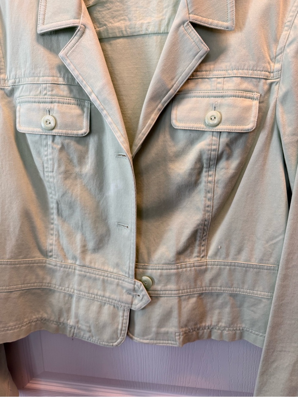 INC International Concepts Mint Green Denim Jacket - Picture 2 of 4